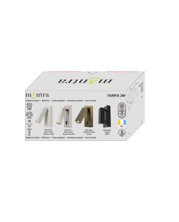 TARIFA * APLIQUE LECTOR 3W 3000K NEGRO